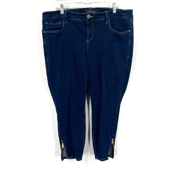 Torrid Skinny Zipper Ankle High Waisted Ankle Denim Jeans Medium Wash 20R - Picture 1 of 8